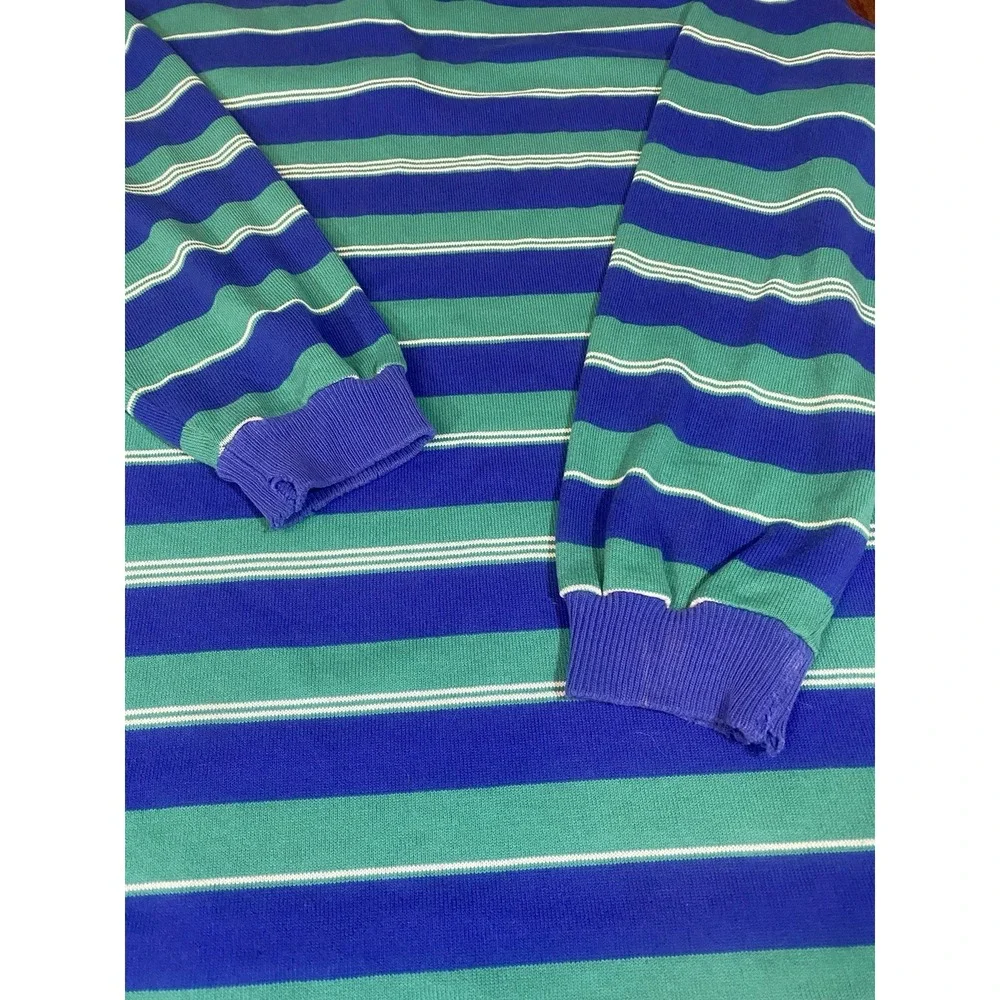Lacoste vintage‎ striped rugby polo long sleeve shirt